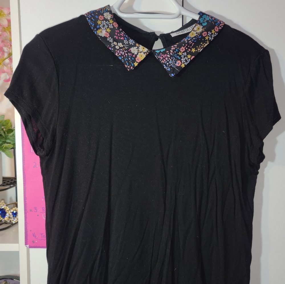 Floral Collar Short Sleeve